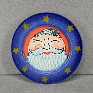 Vintage Bellissima Holiday Platter, Old St. Nick, 13", Ceramic, Made in Italy